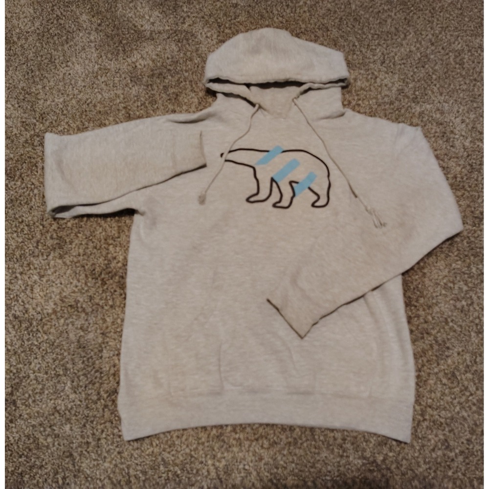 Independent Trading Co Live Polar Bear Hoodie Gray Heather Mens M Sweatshirt USA